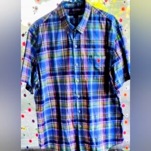 U.S. Polo ASSN XL Plaid Polo Men's Shirt Sleeves Shirt NWOT